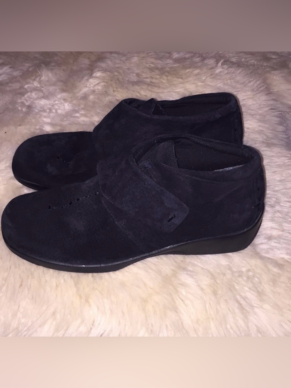 Strictly Comfort Black Suede Comfort Ankle Shoe